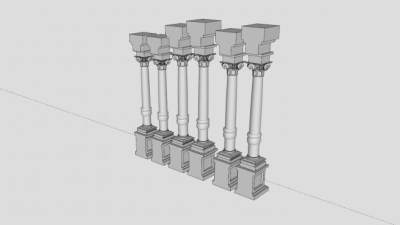 科林斯式圆柱SU模型下载_sketchup草图大师SKP模型