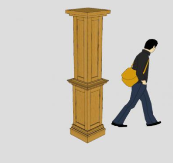 室内欧式木柱SU模型下载_sketchup草图大师SKP模型