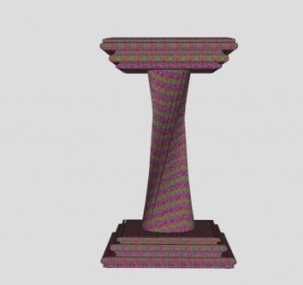 螺旋工型柱SU模型下载_sketchup草图大师SKP模型