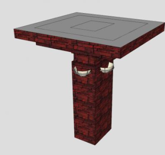 现代红砖灯柱SU模型下载_sketchup草图大师SKP模型