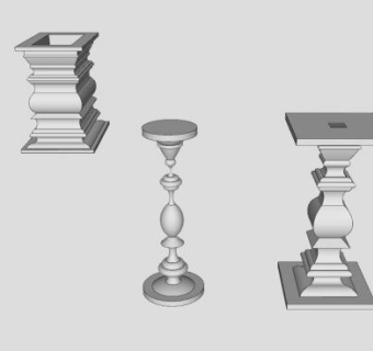 壁炉柱SU模型下载_sketchup草图大师SKP模型