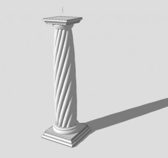 陶立克式螺旋纹柱SU模型下载_sketchup草图大师SKP模型