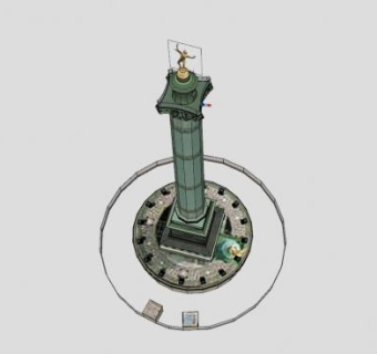 法国七月柱SU模型下载_sketchup草图大师SKP模型