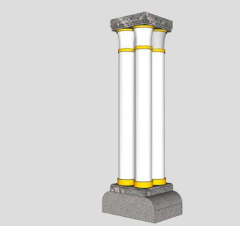 欧式花岗柱SU模型下载_sketchup草图大师SKP模型