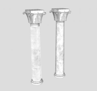 罗马式双柱SU模型下载_sketchup草图大师SKP模型