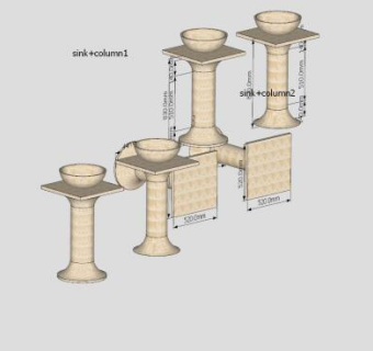 碗状柱顶石灰石柱SU模型下载_sketchup草图大师SKP模型