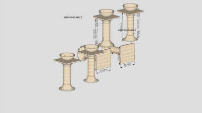 碗状柱顶石灰石柱SU模型下载_sketchup草图大师SKP模型