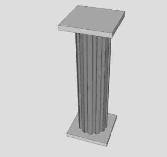现代凹槽石柱SU模型下载_sketchup草图大师SKP模型
