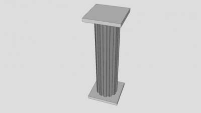 现代凹槽石柱SU模型下载_sketchup草图大师SKP模型