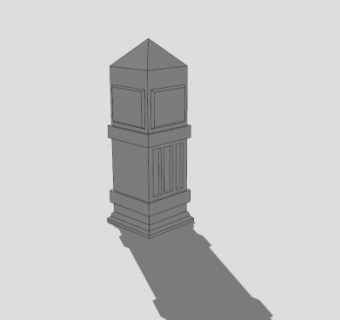塔状柱子SU模型下载_sketchup草图大师SKP模型