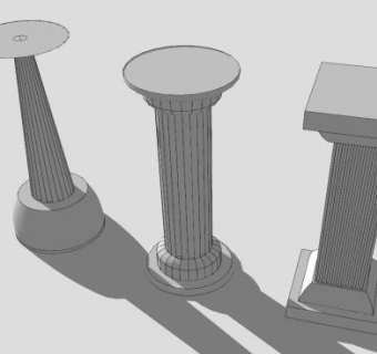 现代罗马风格石柱SU模型下载_sketchup草图大师SKP模型