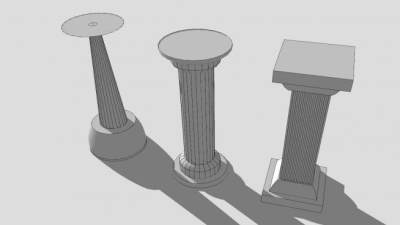 现代罗马风格石柱SU模型下载_sketchup草图大师SKP模型