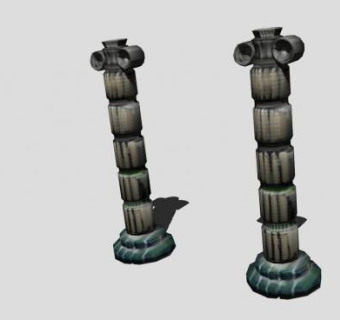 爱奥尼克式铜柱SU模型下载_sketchup草图大师SKP模型