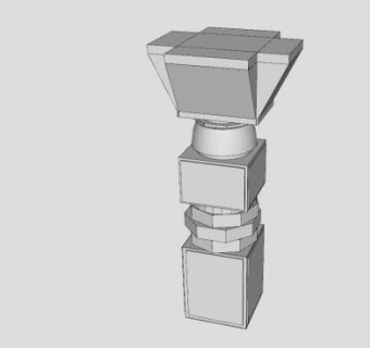 现代几何体风格柱子SU模型下载_sketchup草图大师SKP模型