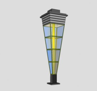 倒锥形现代灯柱SU模型下载_sketchup草图大师SKP模型
