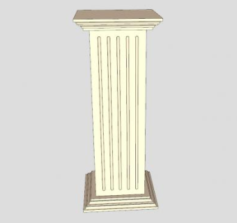 凹槽式方柱SU模型下载_sketchup草图大师SKP模型