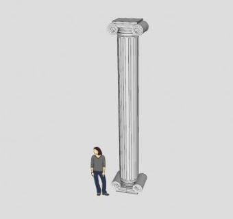 爱奥尼克风格石柱SU模型下载_sketchup草图大师SKP模型