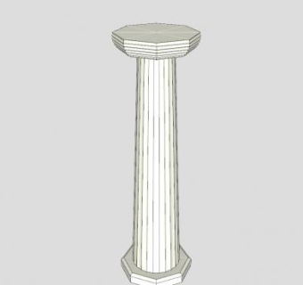 人工林式廊柱SU模型下载_sketchup草图大师SKP模型