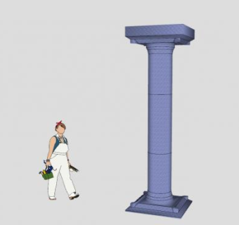 简易釉瓷砖石柱SU模型下载_sketchup草图大师SKP模型