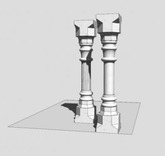 欧式古石柱SU模型下载_sketchup草图大师SKP模型