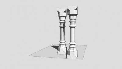 欧式古石柱SU模型下载_sketchup草图大师SKP模型