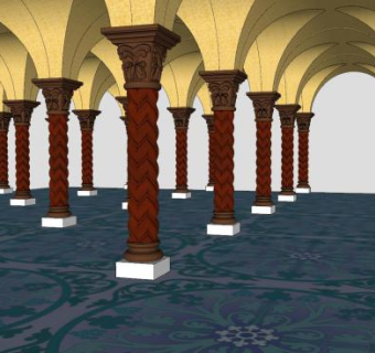 清真寺内檐柱SU模型下载_sketchup草图大师SKP模型