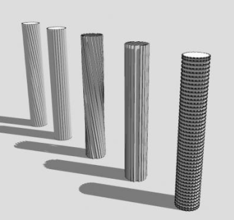 多形态圆柱SU模型下载_sketchup草图大师SKP模型