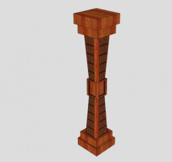 景观石柱SU模型下载_sketchup草图大师SKP模型