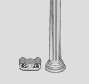 分离的爱奥尼克式柱SU模型下载_sketchup草图大师SKP模型
