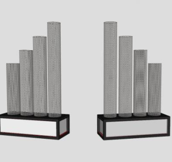 穿孔金属柱SU模型下载_sketchup草图大师SKP模型