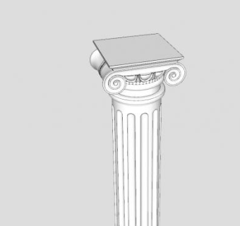 爱奥尼克凹槽柱SU模型下载_sketchup草图大师SKP模型