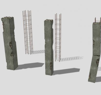 旧的混凝土柱SU模型下载_sketchup草图大师SKP模型