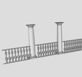 柱子和扶手SU模型下载_sketchup草图大师SKP模型