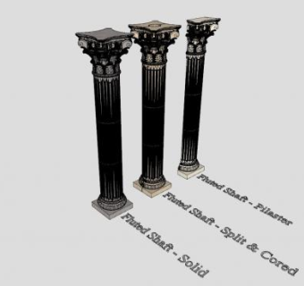科林斯凹槽柱SU模型下载_sketchup草图大师SKP模型