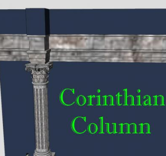 科林斯式柱式SU模型下载_sketchup草图大师SKP模型