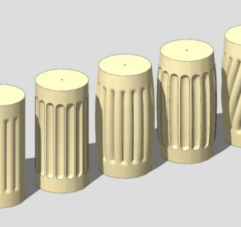 有凹槽的圆柱SU模型下载_sketchup草图大师SKP模型