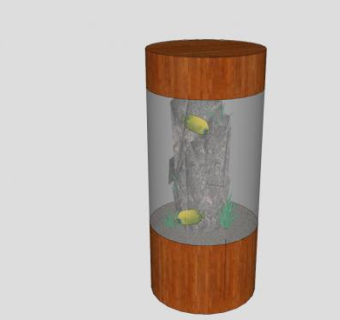 鱼缸景观柱SU模型下载_sketchup草图大师SKP模型