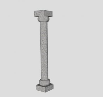花岗斑岩圆柱SU模型下载_sketchup草图大师SKP模型
