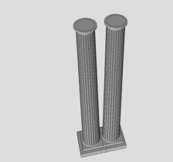 有凹槽的柱身SU模型下载_sketchup草图大师SKP模型