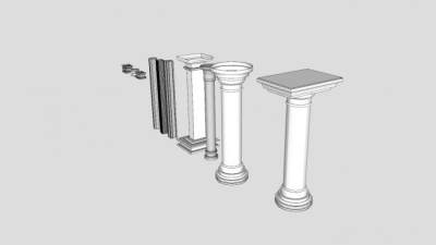 多风格石柱SU模型下载_sketchup草图大师SKP模型