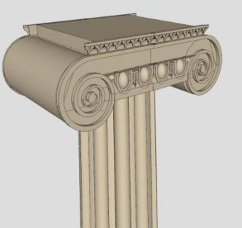爱奥尼柱式圆柱SU模型下载_sketchup草图大师SKP模型