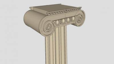 爱奥尼柱式圆柱SU模型下载_sketchup草图大师SKP模型