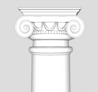 爱奥尼克风格圆柱SU模型下载_sketchup草图大师SKP模型