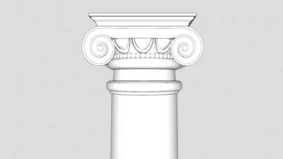 爱奥尼克风格圆柱SU模型下载_sketchup草图大师SKP模型