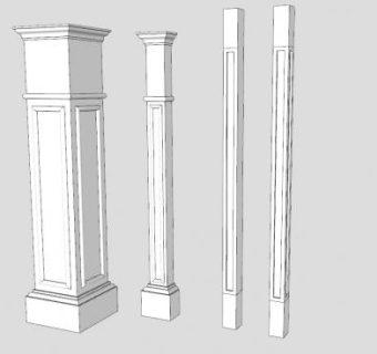 厨房橱柜柱SU模型下载_sketchup草图大师SKP模型