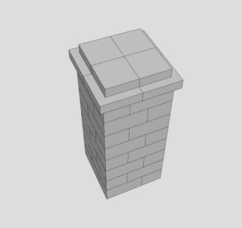 带帽顶的方柱SU模型下载_sketchup草图大师SKP模型