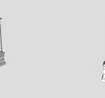 橡树园廊柱SU模型下载_sketchup草图大师SKP模型