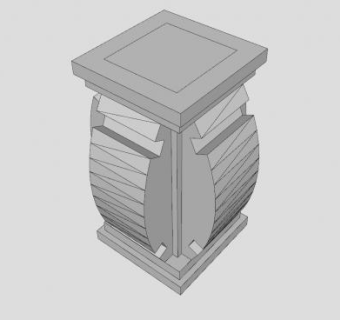 现代创意木柱SU模型下载_sketchup草图大师SKP模型