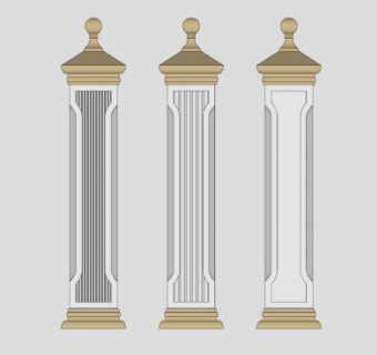维多利亚风格石柱SU模型下载_sketchup草图大师SKP模型