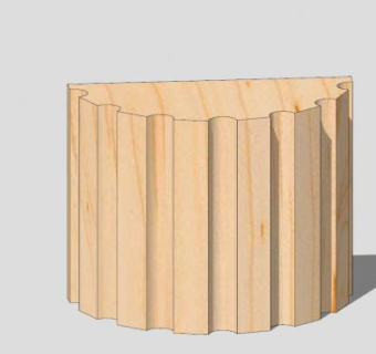 半圆凹槽木柱SU模型下载_sketchup草图大师SKP模型